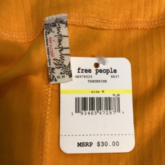 Free People Marissa Bodysuit Size M Tangerine - Picture 7 of 7